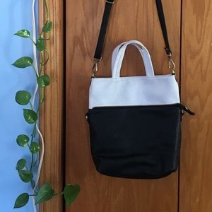 Free People vegan leather b/w convertible bag